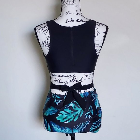 Black Tropical One Piece Swimsuit - Picture 5 of 8